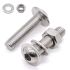 Bolt size 5mm button head, Length 25 mm (stainless steel). With plain washer , lock washer, star washer and nut