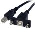 StarTech.com USBPNLBFBM1 1 ft Panel Mount USB Cable B to B, F/M, USB Cable, USB Type B (F) to USB Type B (M), USB 2.0, 1 ft Moulded, Thumbscrews, Black 3 Meter